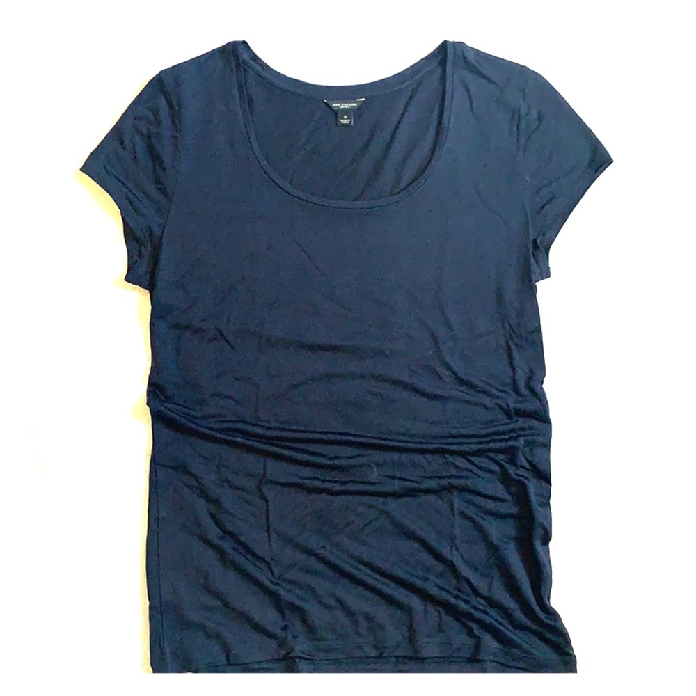 Ann Taylor silk blend navy tee